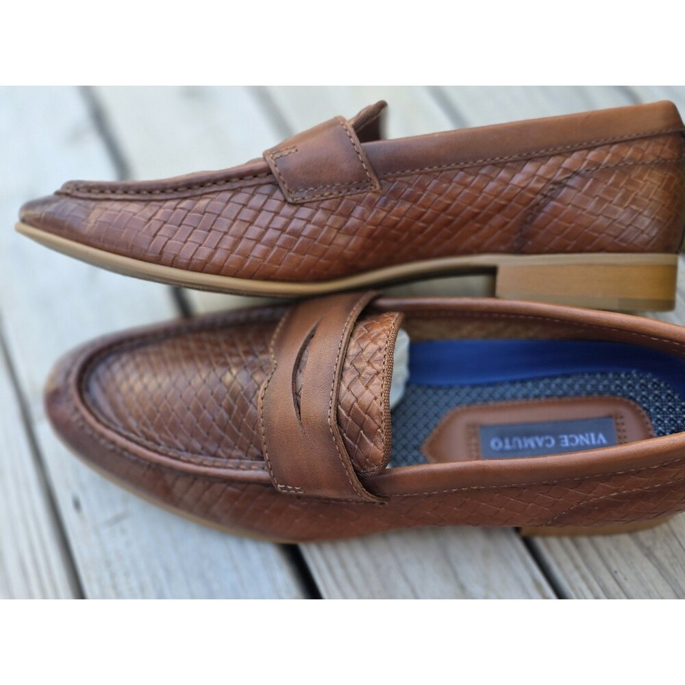 Men's Brown "Garwin" Leather Vince Camuto Penny Loafers Size 9.5M - Picture 5 of 8